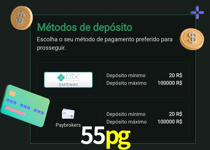 O cassino 55pg oferece uma grande variedade de métodos de pagamento